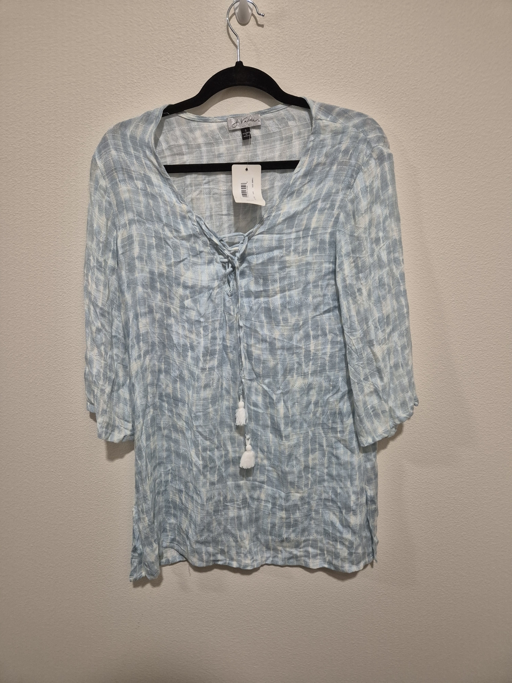 J Valdi Tie DyeCover-Up Tunic Swimsuit Cover-Up Blue Tie Dye Size S
